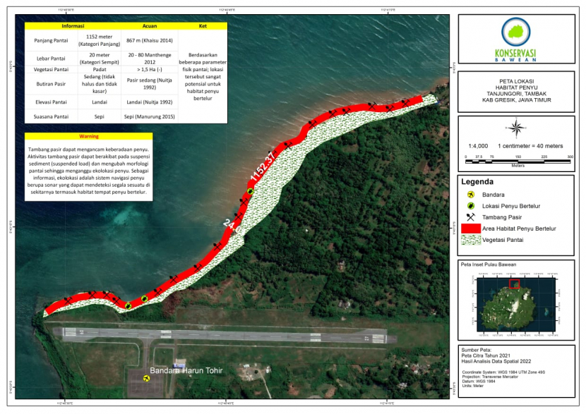Warga Bawean Diajak Jaga Habitat Penyu di Bandara Harun Thohir